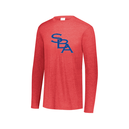 [FTLCUBRD-AXS-LOGO2] Decker Men's Tri-Blend T-Shirt - Long Sleeve (Adult XS, Red, Logo 2)