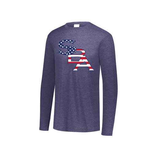 [FTLCUBNV-YS-LOGO1] Decker Youth Tri-Blend T-Shirt - Long Sleeve (Youth S, Navy, Logo 1)