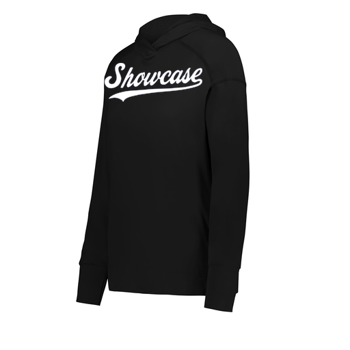[222798.080.XS-LOGO3] Ladies Ventura Thin Knit Hoodie (Female Adult XS, Black, Logo 3)