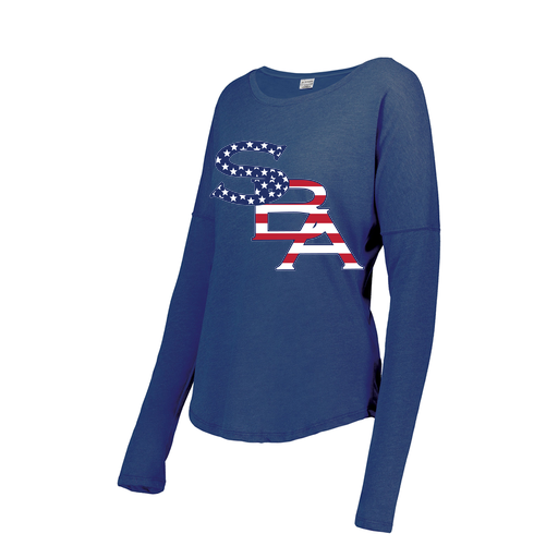 [3077.U55.XS-LOGO1] Ladies LS Ultra-blend T-Shirt (Female Adult XS, Royal, Logo 1)